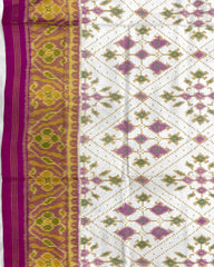 Pink & White New Fancy Design Patola Saree - SindhoiPatolaArt