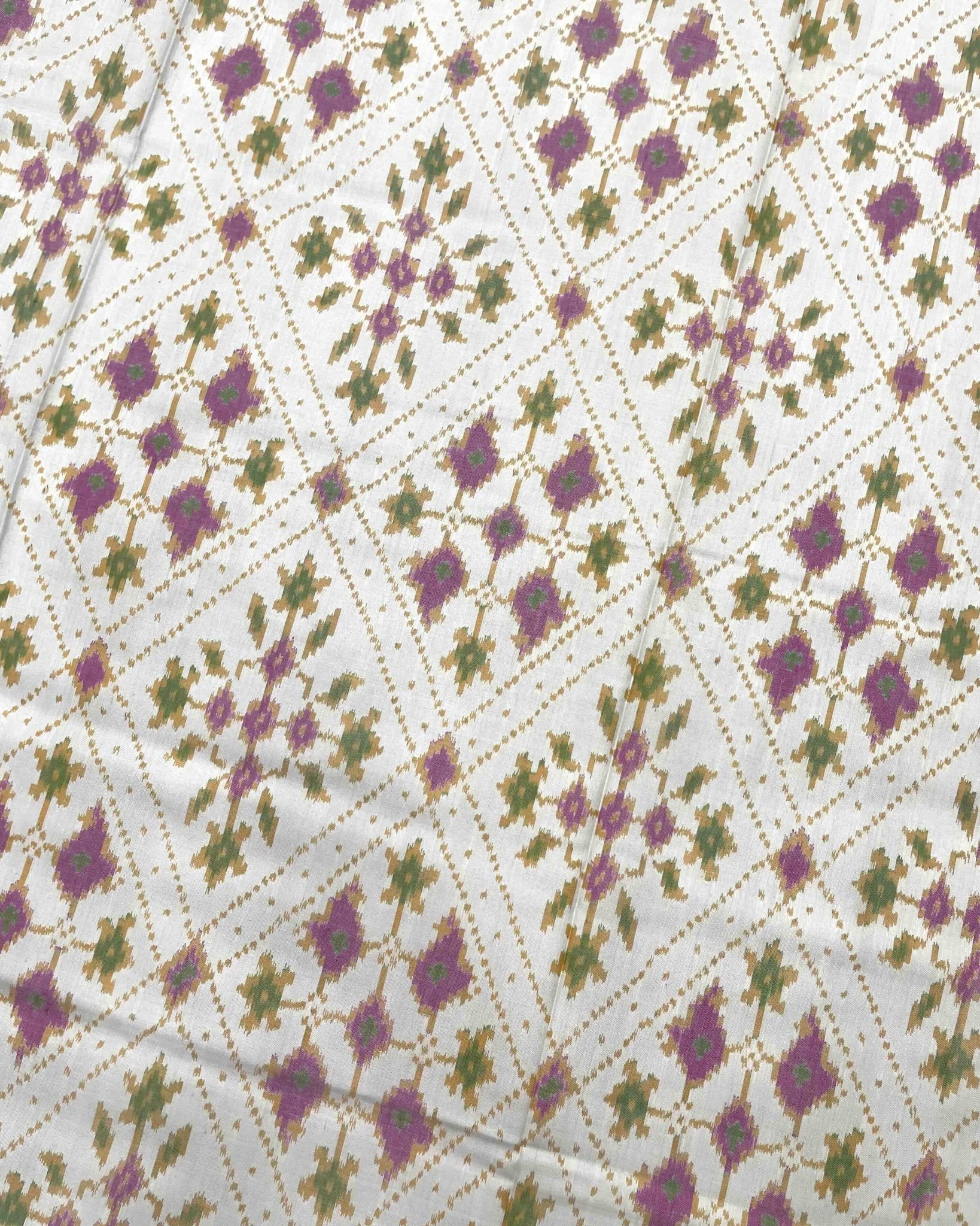 Pink & White New Fancy Design Patola Saree - SindhoiPatolaArt