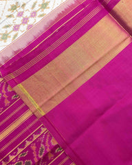 Pink & White New Fancy Design Patola Saree - SindhoiPatolaArt