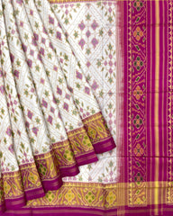 Pink & White New Fancy Design Patola Saree - SindhoiPatolaArt