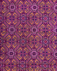 Pink & Yellow Manekchowk Semi Double Ikat Patola Dupatta - SindhoiPatolaArt