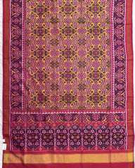 Pink & Yellow Navratan Patola Saree - SindhoiPatolaArt
