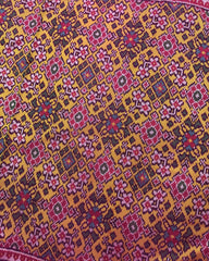 Pink & Yellow Navratan Patola Saree - SindhoiPatolaArt