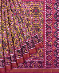 Pink & Yellow Navratan Patola Saree - SindhoiPatolaArt
