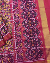 Pink & Yellow Navratan Patola Saree - SindhoiPatolaArt