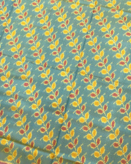 Pink & Yellowish Sky Blue Leaves Leheriya Patola Saree - SindhoiPatolaArt