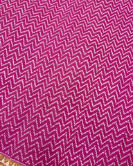 Pink Zig Zag Lining Patola Saree - SindhoiPatolaArt
