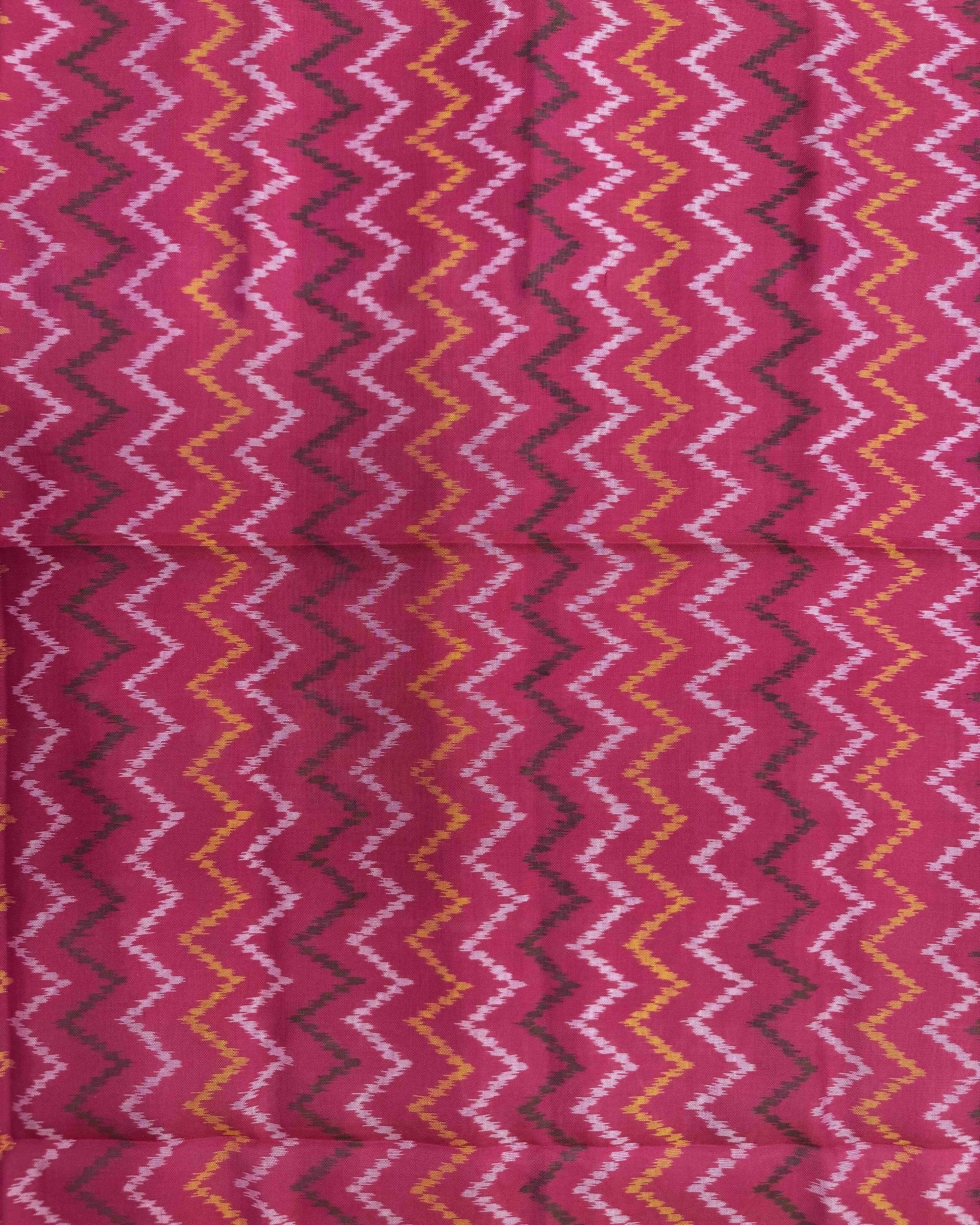 Pink Zig Zag Patola Dupatta - SindhoiPatolaArt