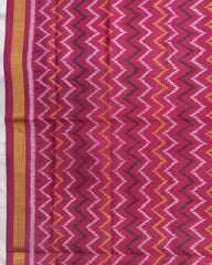 Pink Zig Zag Patola Dupatta - SindhoiPatolaArt