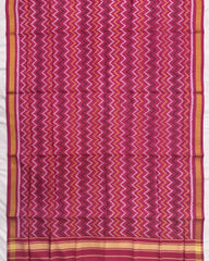Pink Zig Zag Patola Dupatta - SindhoiPatolaArt