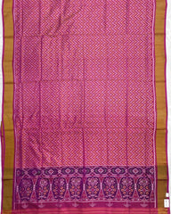 Pink Zig Zag Patola Saree - SindhoiPatolaArt