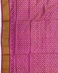Pink Zig Zag Patola Saree - SindhoiPatolaArt