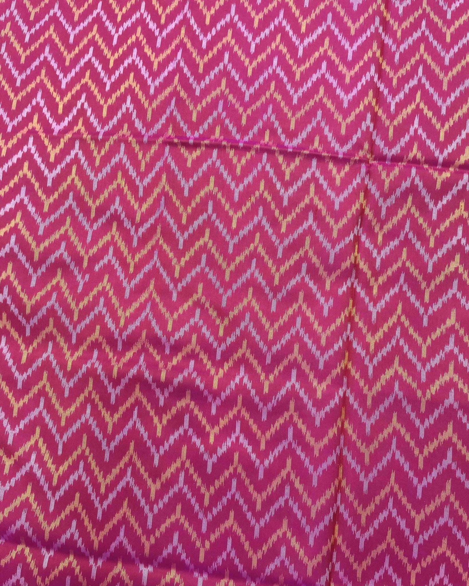Pink Zig Zag Patola Saree - SindhoiPatolaArt