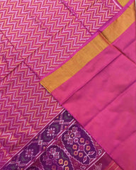 Pink Zig Zag Patola Saree - SindhoiPatolaArt