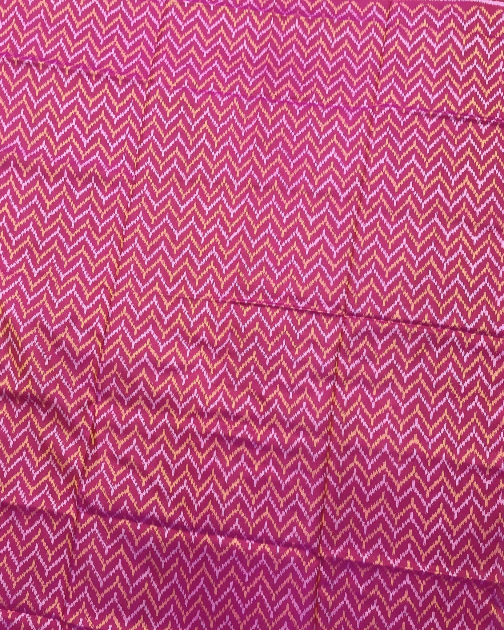 Pink Zig Zag Patola Saree - SindhoiPatolaArt
