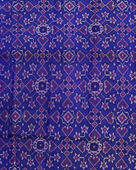 Purple & Blue Navratan Semi Double Ikat Patola Dupatta - SindhoiPatolaArt