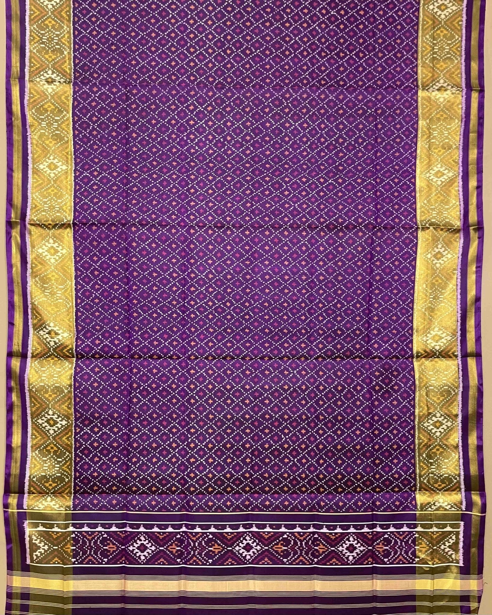 Purple Booty Designer Patola Dupatta - SindhoiPatolaArt