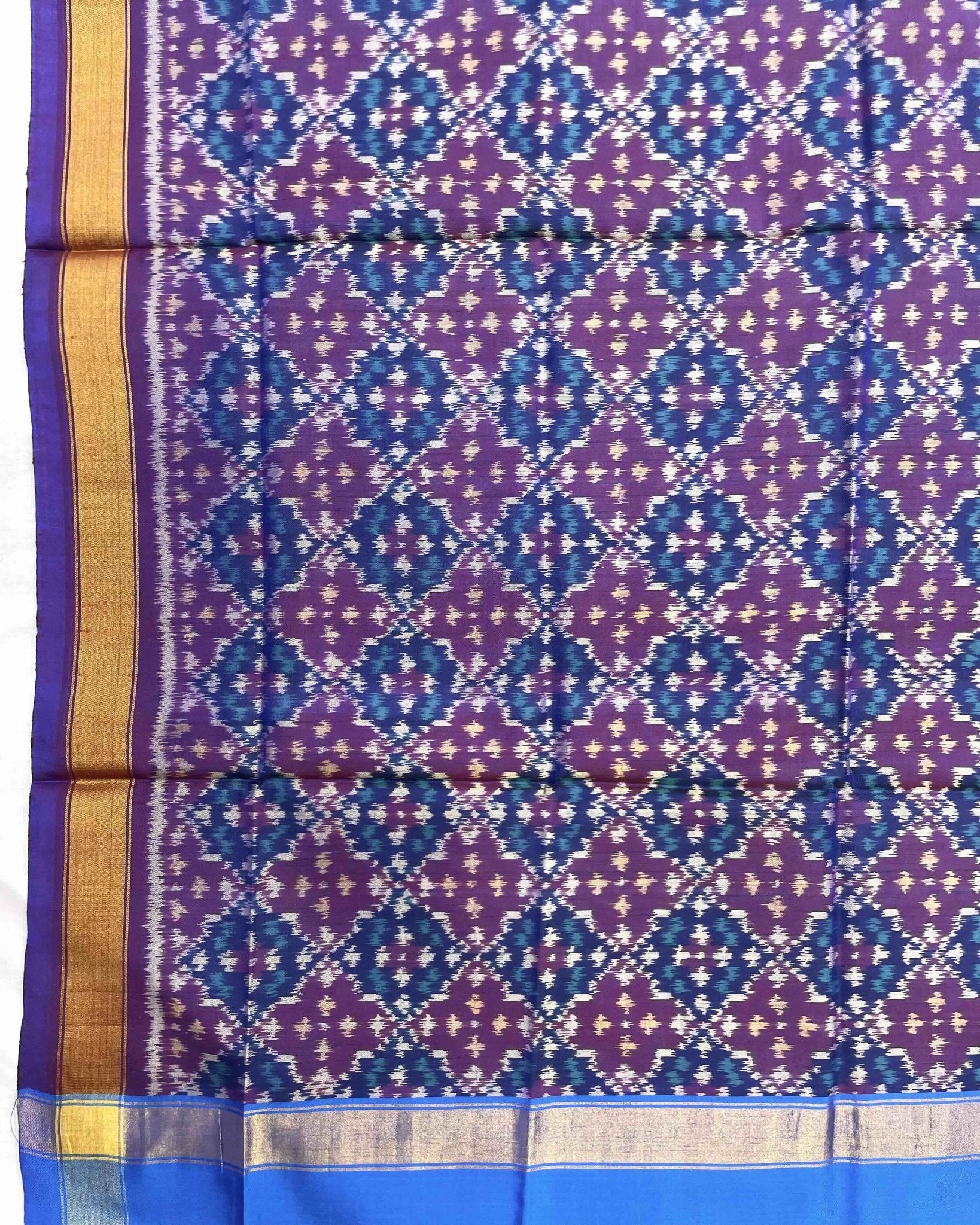 Purple Buttonful Design Patola Dupatta - SindhoiPatolaArt