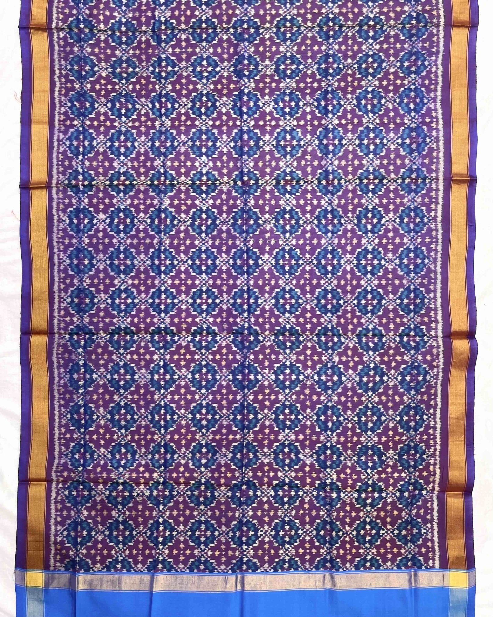Purple Buttonful Design Patola Dupatta - SindhoiPatolaArt