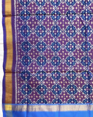 Purple Buttonful Design Patola Dupatta - SindhoiPatolaArt