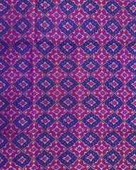 Purple Buttonful Semi Double Ikat Patola Dupatta - SindhoiPatolaArt