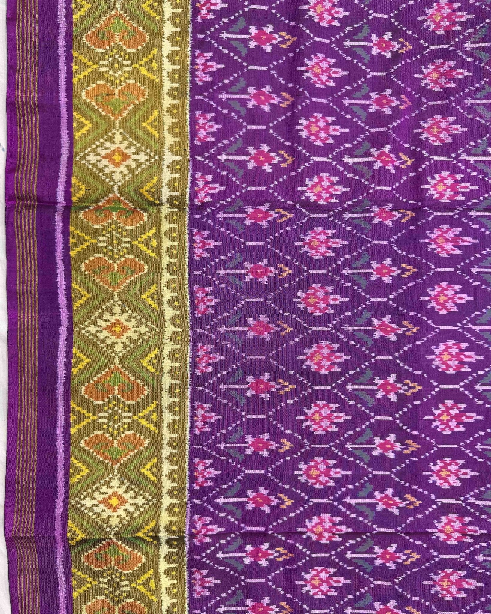 Purple Darambatt Design Patola Saree - SindhoiPatolaArt