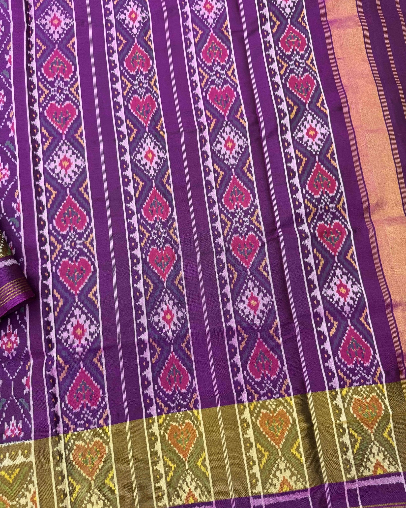 Purple Darambatt Design Patola Saree - SindhoiPatolaArt