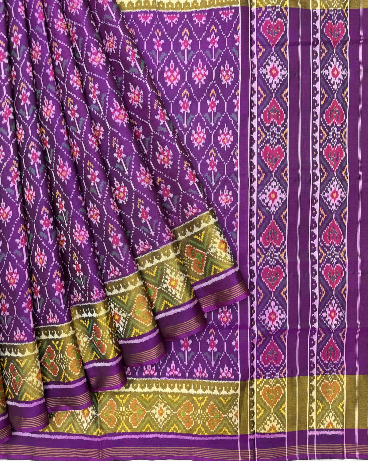 Purple Darambatt Design Patola Saree - SindhoiPatolaArt