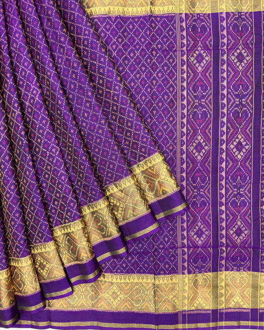 Purple Dariya Bhatt Patola Saree - SindhoiPatolaArt