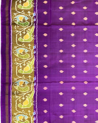 Purple Doted with Peacock Pallu Patola Saree - SindhoiPatolaArt