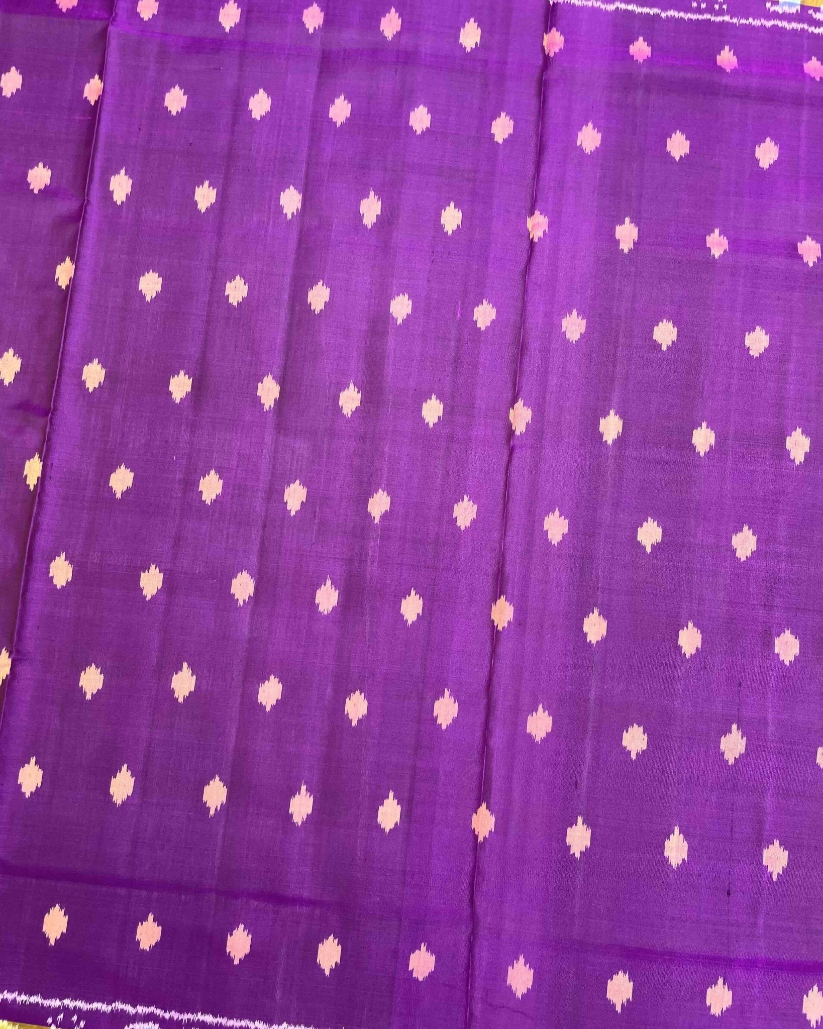 Purple Doted with Peacock Pallu Patola Saree - SindhoiPatolaArt