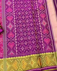 Purple Fancy Designer Patola Saree - SindhoiPatolaArt