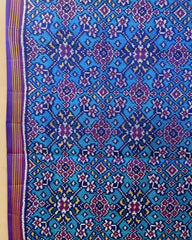 Purple & Firozi Blue Navratan Patola Dupatta - SindhoiPatolaArt