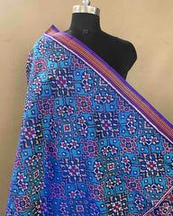 Purple & Firozi Blue Navratan Patola Dupatta - SindhoiPatolaArt