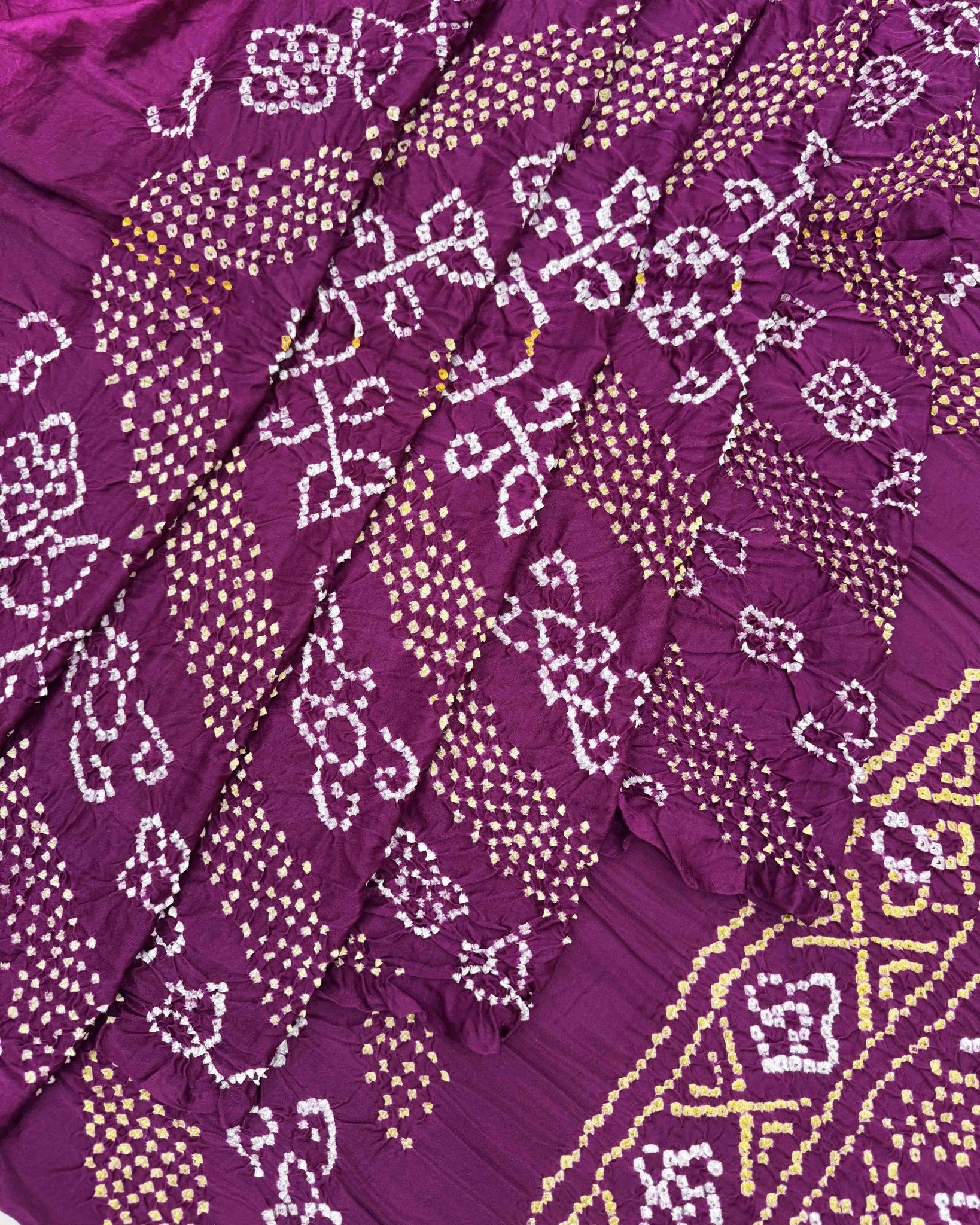 Purple Gaji Fancy Bandhani Saree - SindhoiPatolaArt