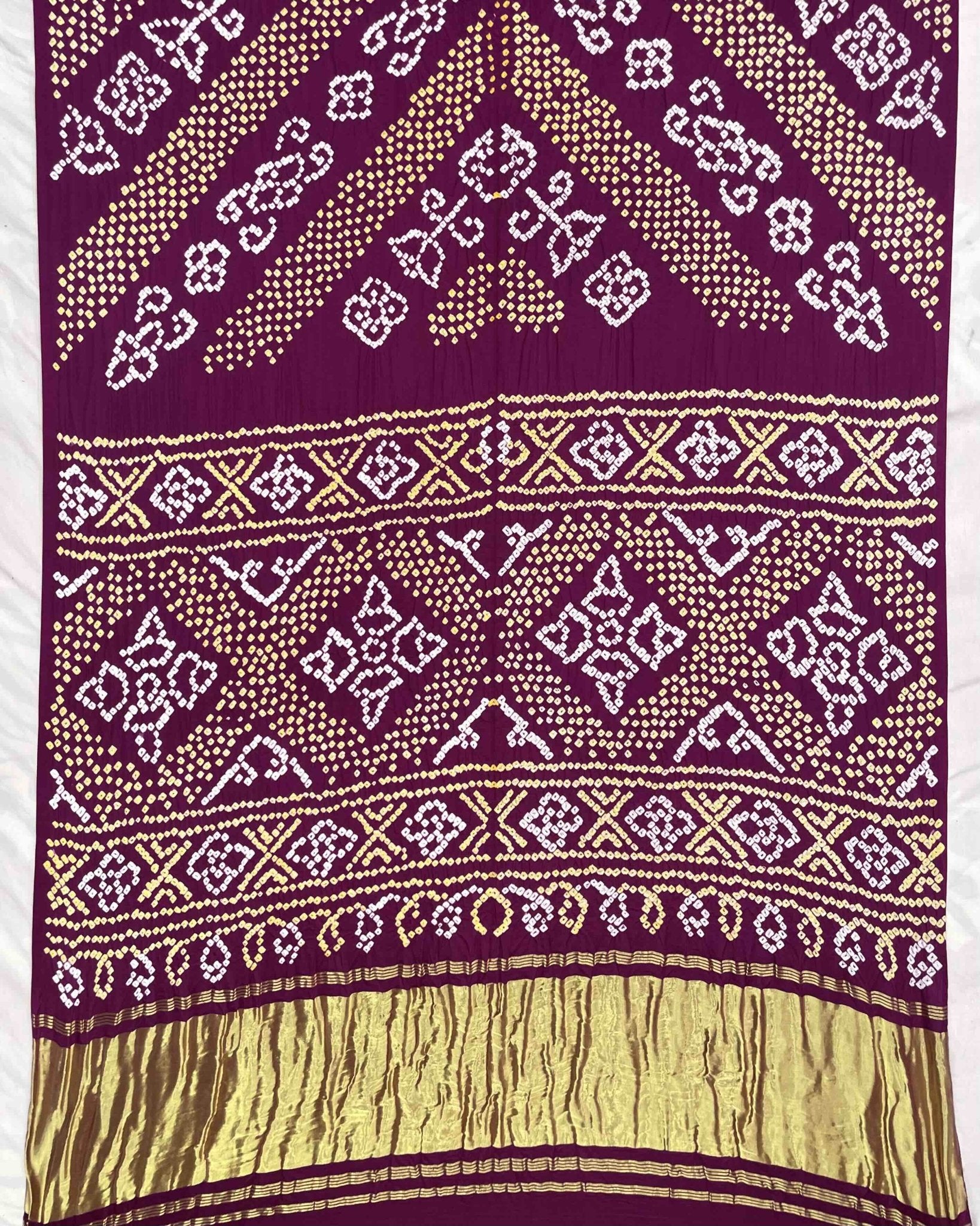 Purple Gaji Fancy Bandhani Saree - SindhoiPatolaArt