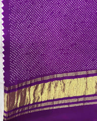 Purple Gajji Silk Bandhani Dupatta - SindhoiPatolaArt