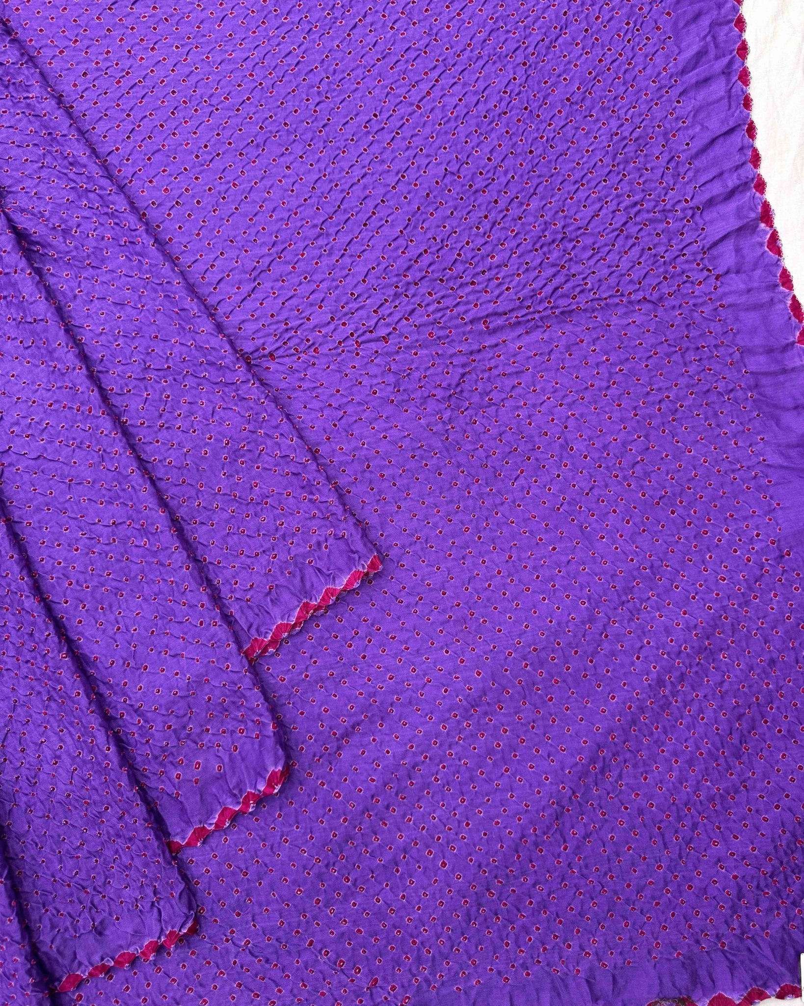 Purple Gajji Silk Bandhani Saree - SindhoiPatolaArt
