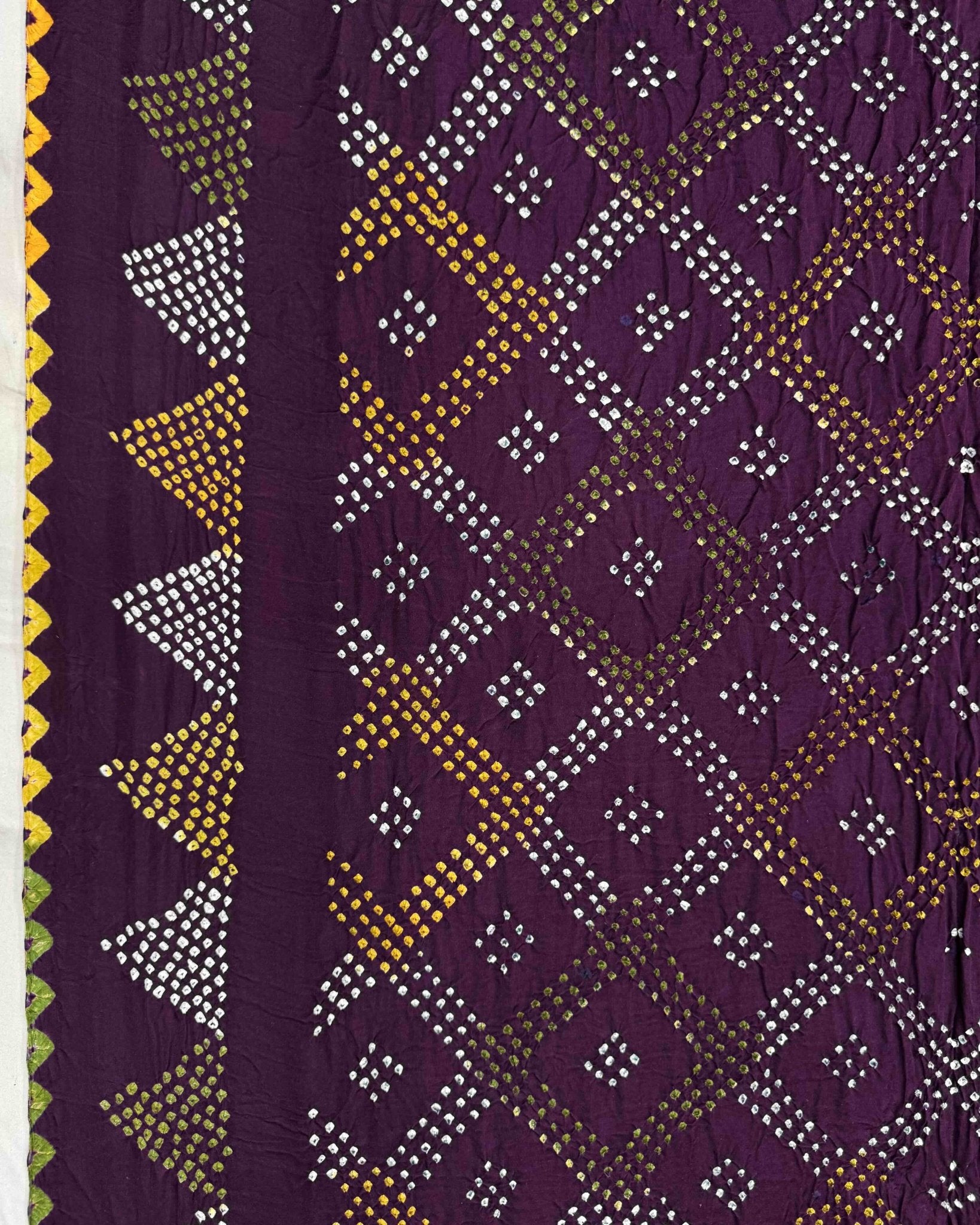 Purple Gajji Silk Bandhani Saree - SindhoiPatolaArt