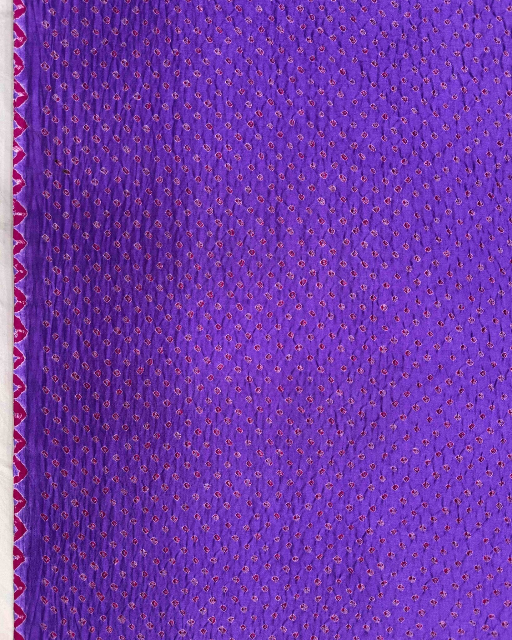 Purple Gajji Silk Bandhani Saree - SindhoiPatolaArt