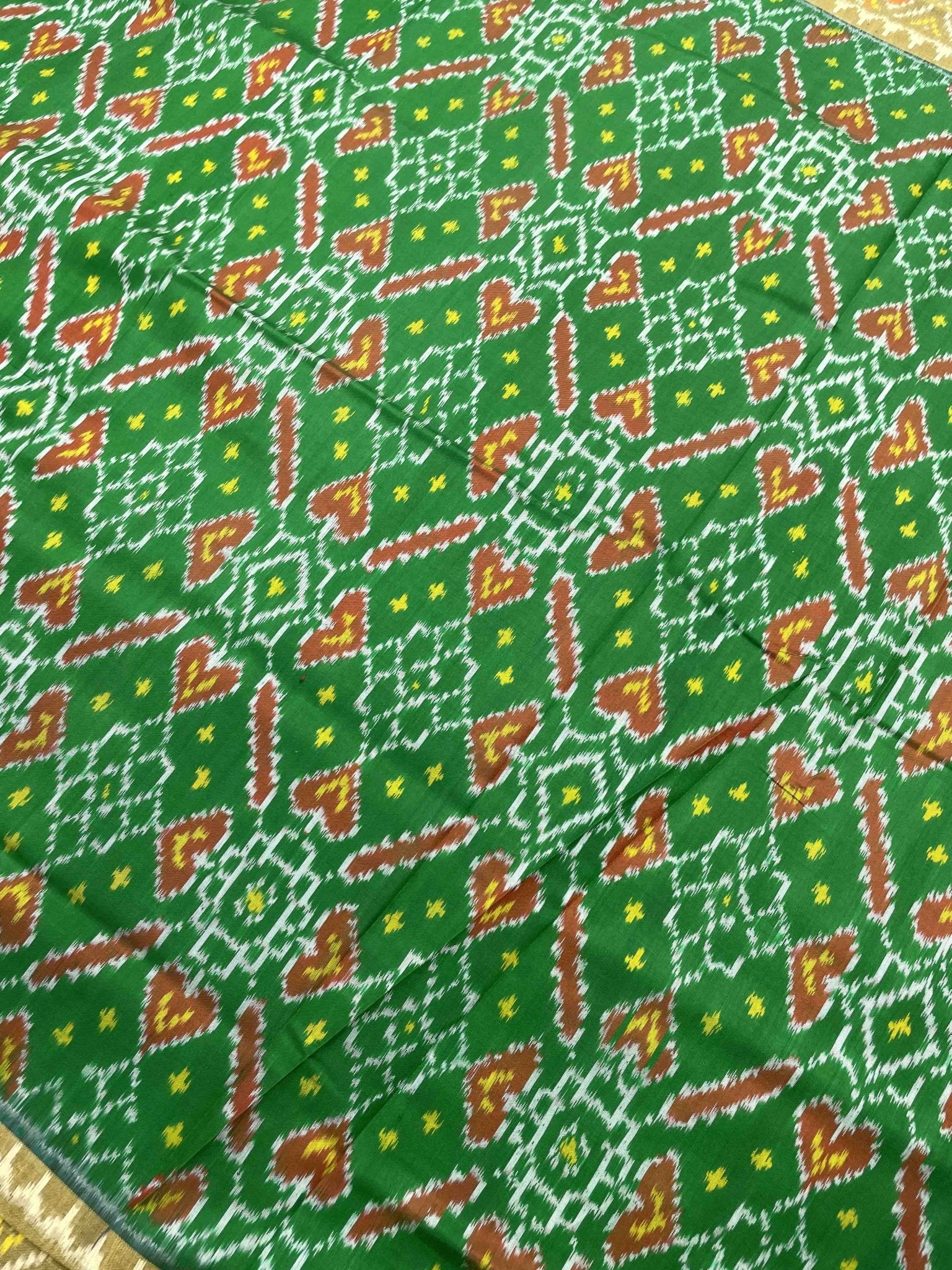 Purple & Green Manekchowk Designer Patola Saree - SindhoiPatolaArt