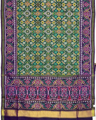 Purple & Green Manekchowk Patola Saree - SindhoiPatolaArt