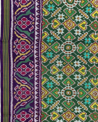 Purple & Green Manekchowk Patola Saree - SindhoiPatolaArt