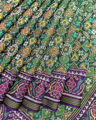 Purple & Green Manekchowk Patola Saree - SindhoiPatolaArt