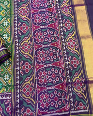 Purple & Green Manekchowk Patola Saree - SindhoiPatolaArt