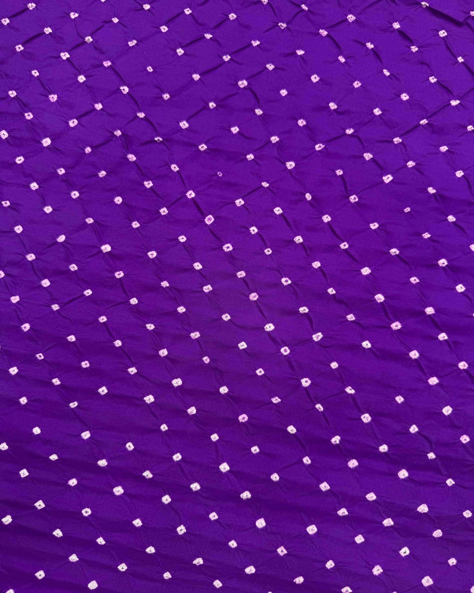 Purple Habotai Silk Bandhani Saree - SindhoiPatolaArt