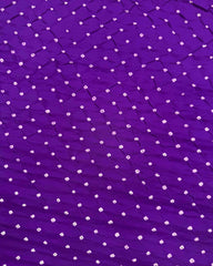 Purple Habotai Silk Bandhani Saree - SindhoiPatolaArt