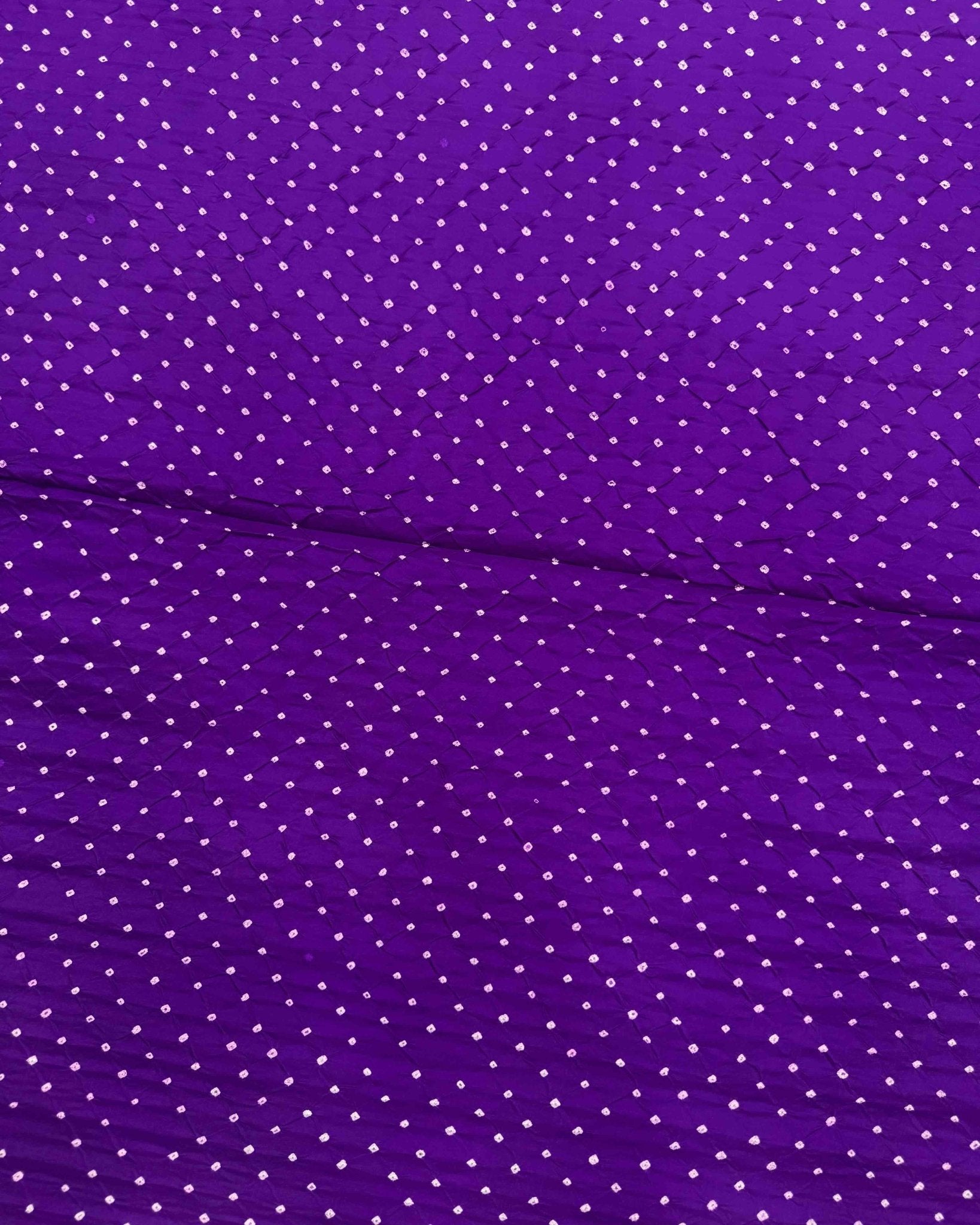 Purple Habotai Silk Bandhani Saree - SindhoiPatolaArt