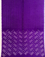 Purple Habotai Silk Bandhani Saree - SindhoiPatolaArt