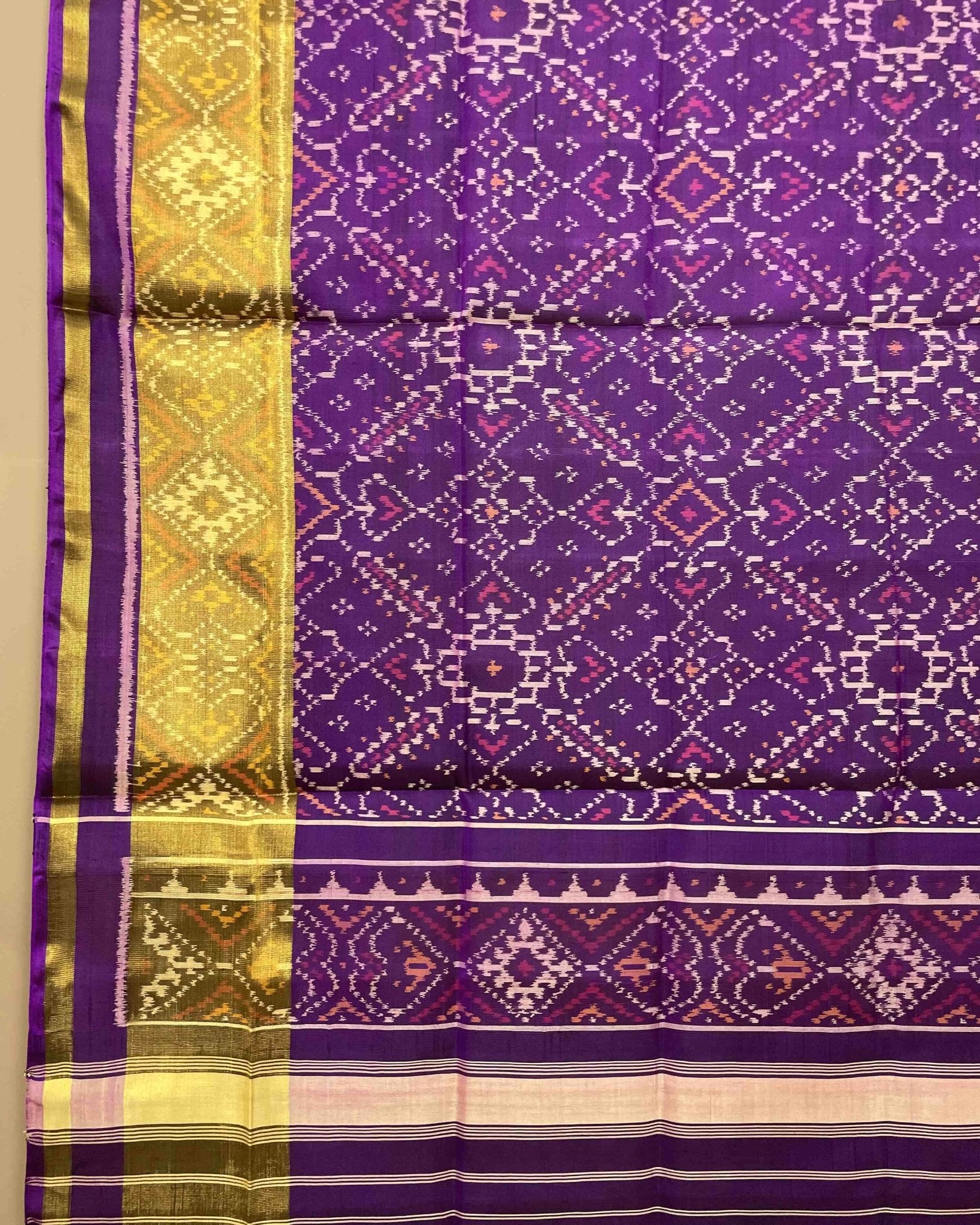 Purple Manekchowk Designer Patola Dupatta - SindhoiPatolaArt
